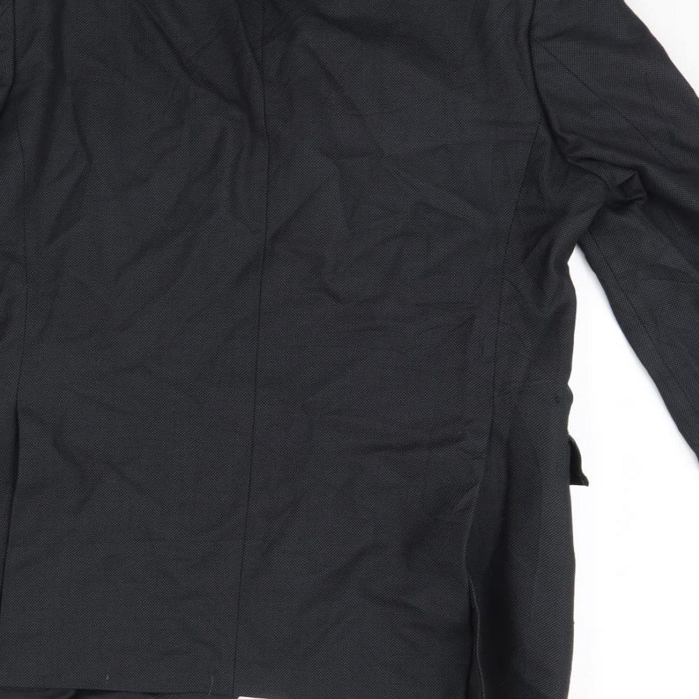 Preworn Mens Black   Jacket Blazer Size 38  - Shoulder Pads