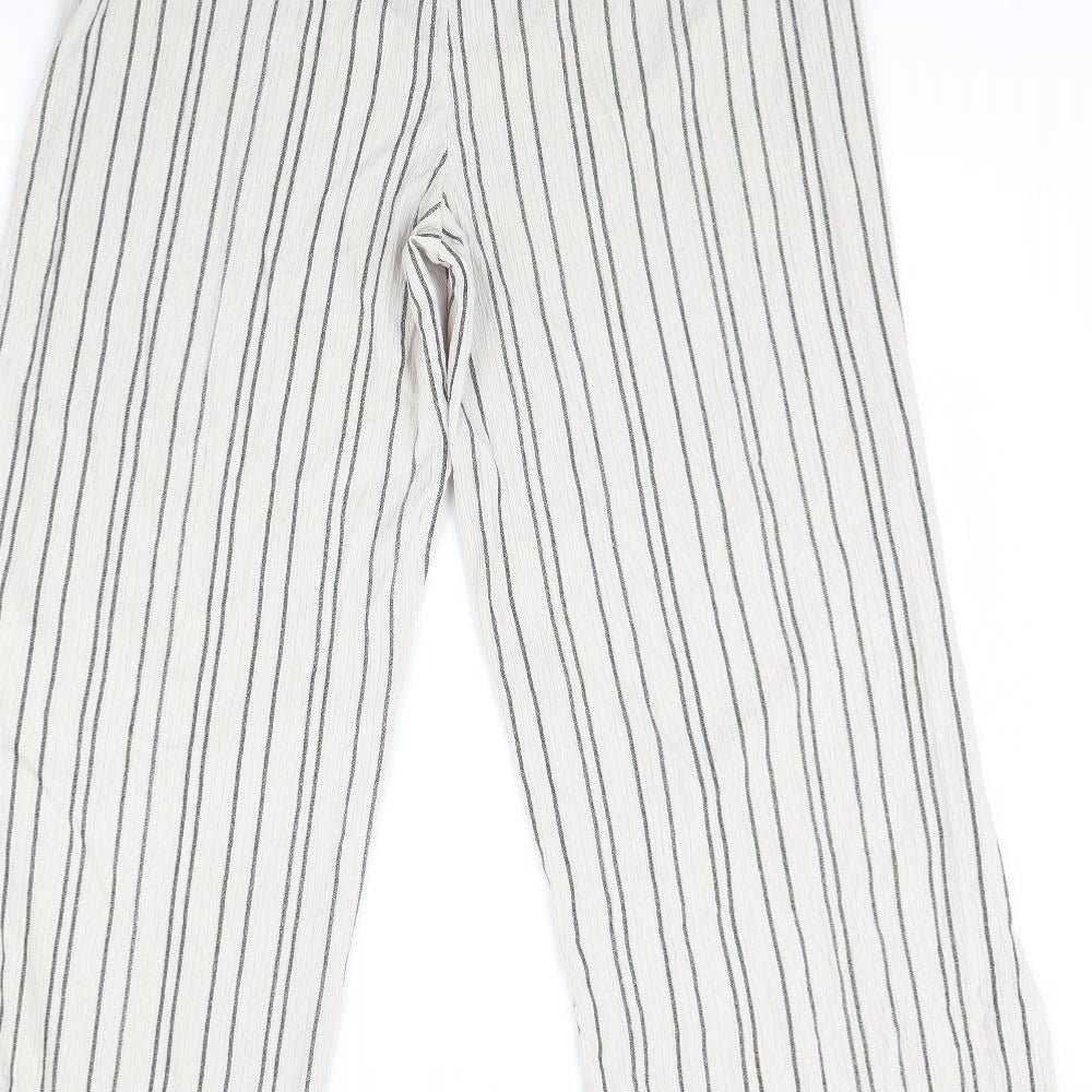 George Womens Ivory Striped  Trousers  Size 16 L30 in