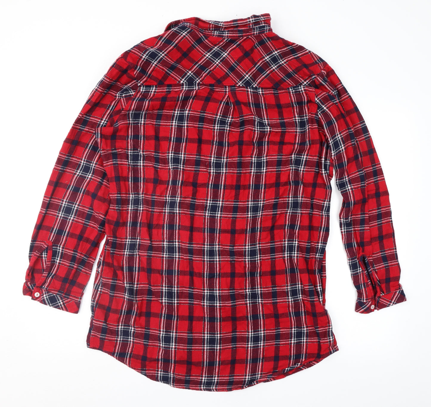 F&F Womens Red Plaid  Top Nightshirt Size 16