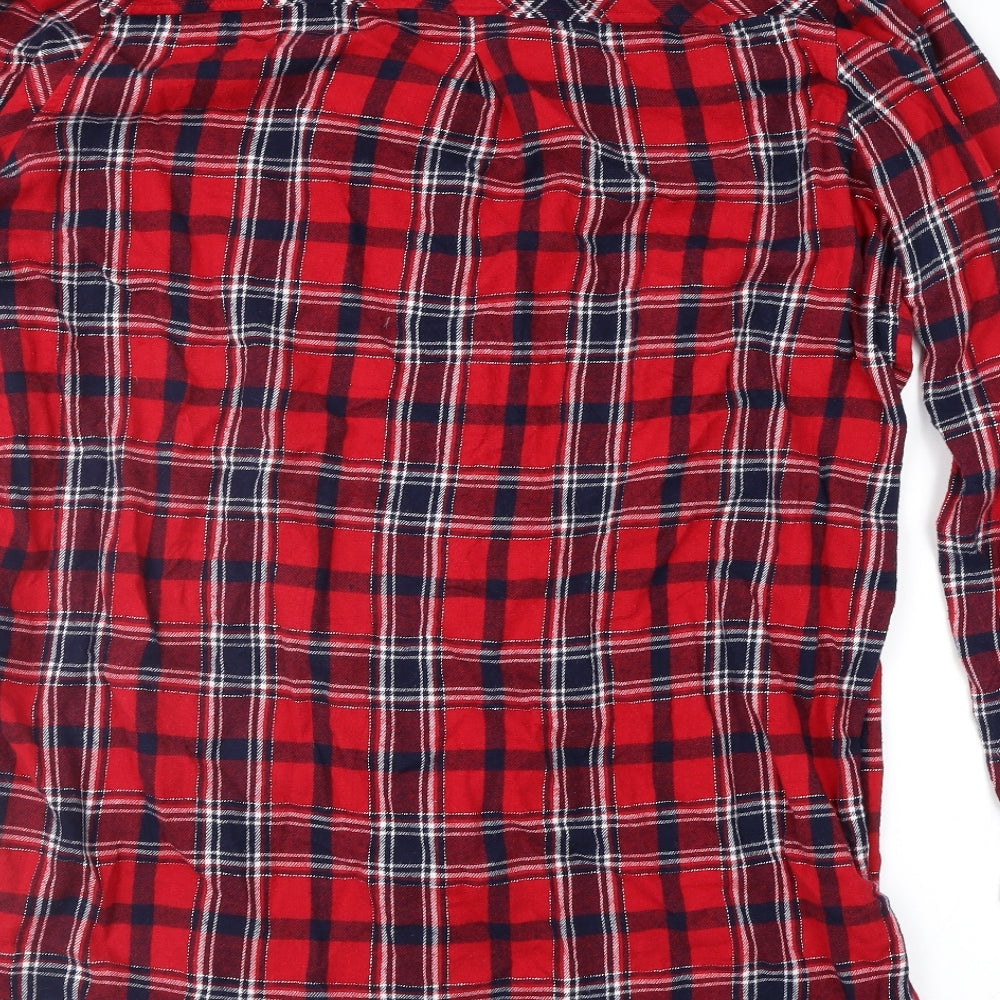 F&F Womens Red Plaid  Top Nightshirt Size 16