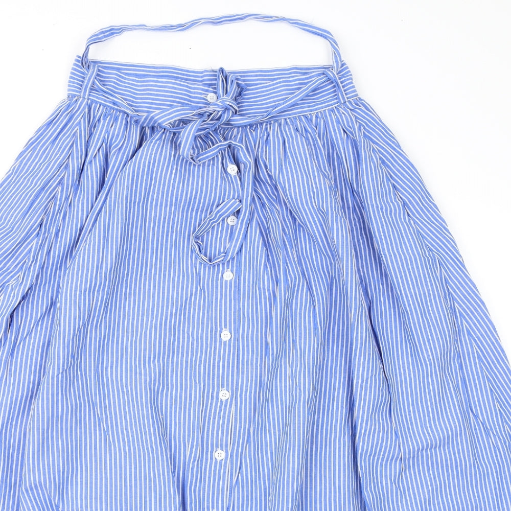 SheIn Womens Blue Striped  A-Line Skirt Size M