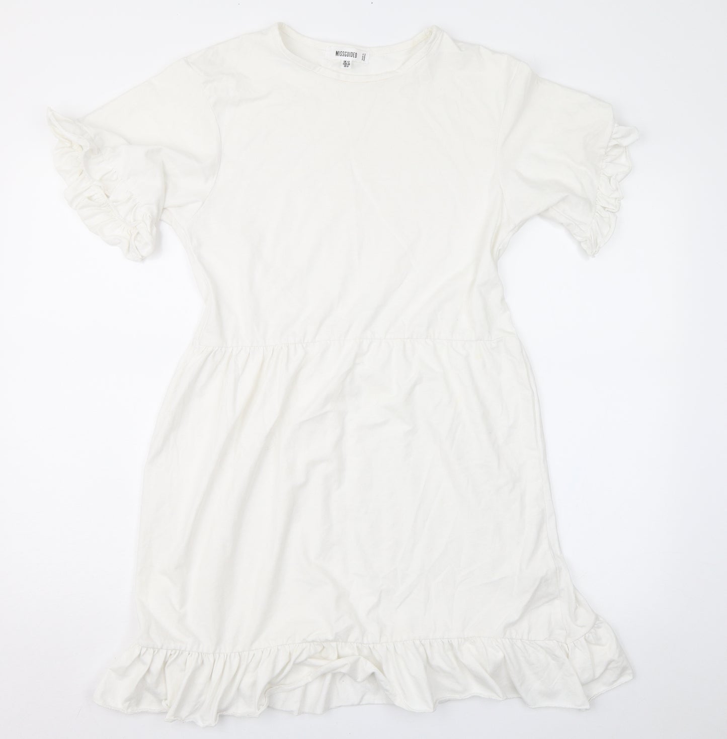 Missguided Womens White  Jersey Fit & Flare  Size 12