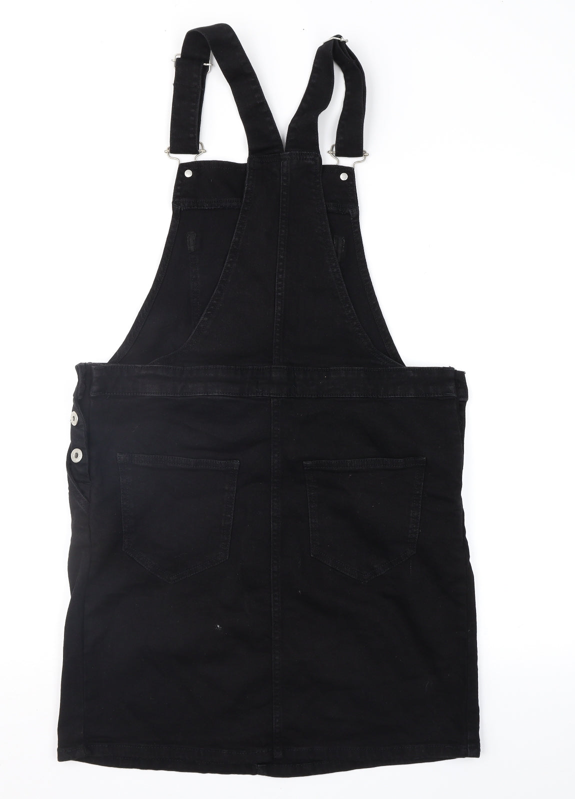 NEXT Womens Black  Denim Pinafore/Dungaree Dress  Size 6
