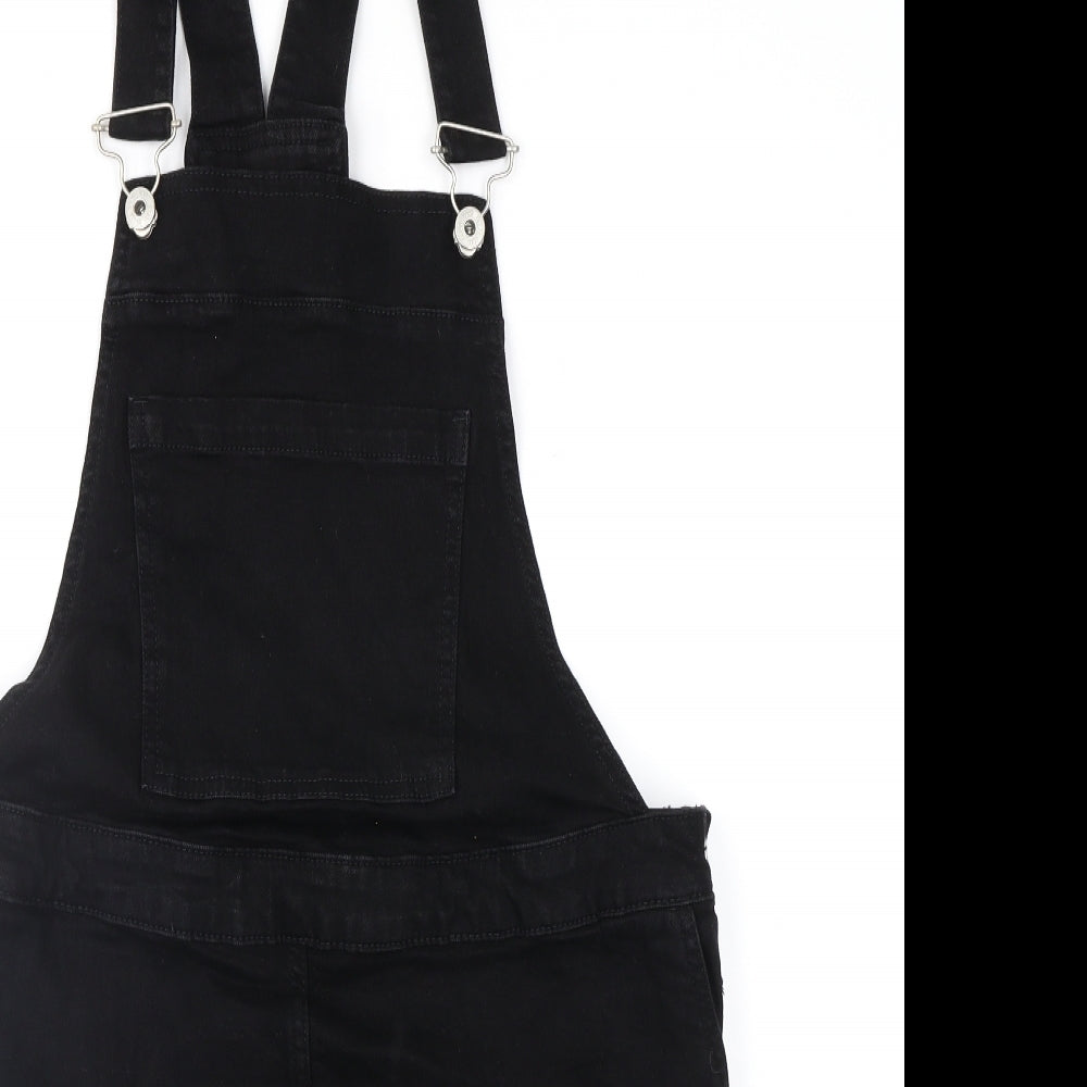 NEXT Womens Black  Denim Pinafore/Dungaree Dress  Size 6