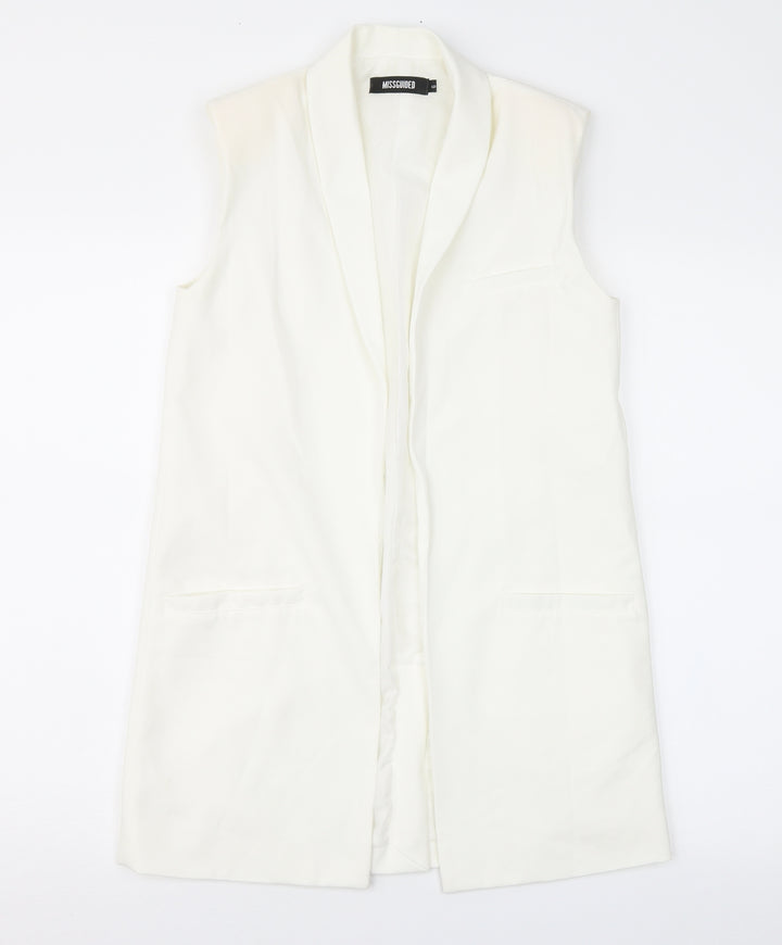 Missguided Womens White Jacket Waistcoat Size 6
