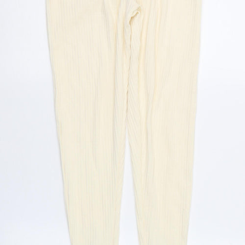 PRETTYLITTLETHING Womens Ivory   Trousers  Size 6 L31 in
