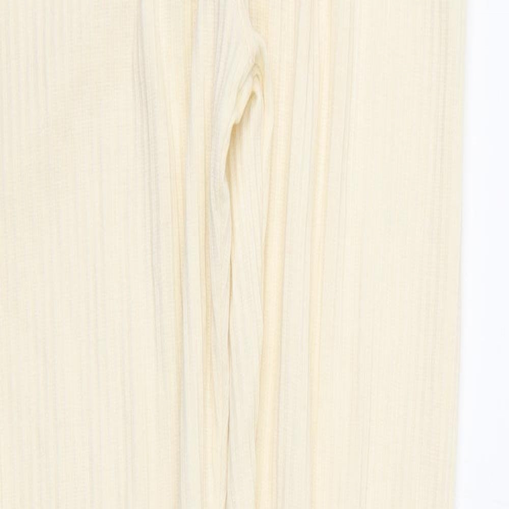 PRETTYLITTLETHING Womens Ivory   Trousers  Size 6 L31 in
