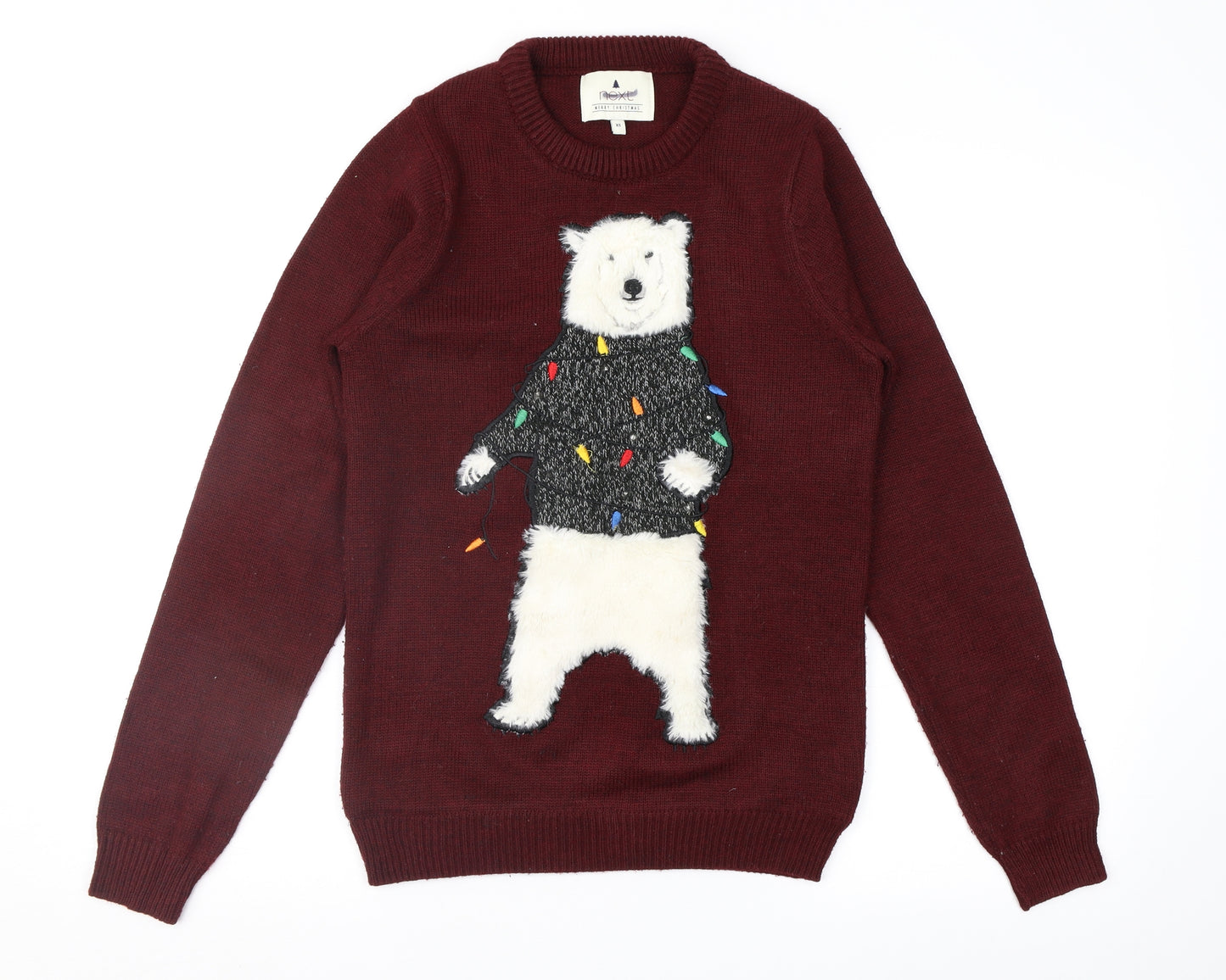 NEXT Mens Purple Fair Isle  Pullover Jumper Size XS  - Xmas