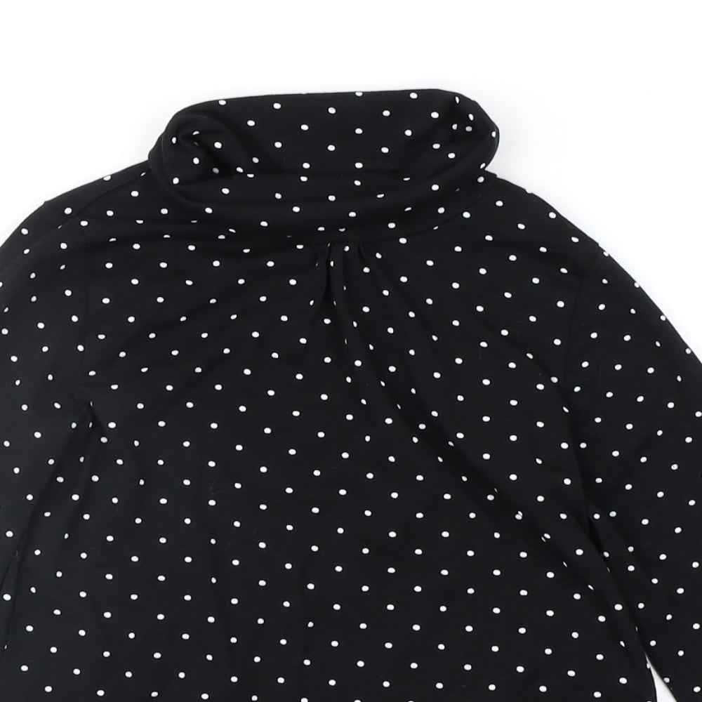 H&M Girls Black Polka Dot Jersey Pullover Jumper Size 7-8 Years