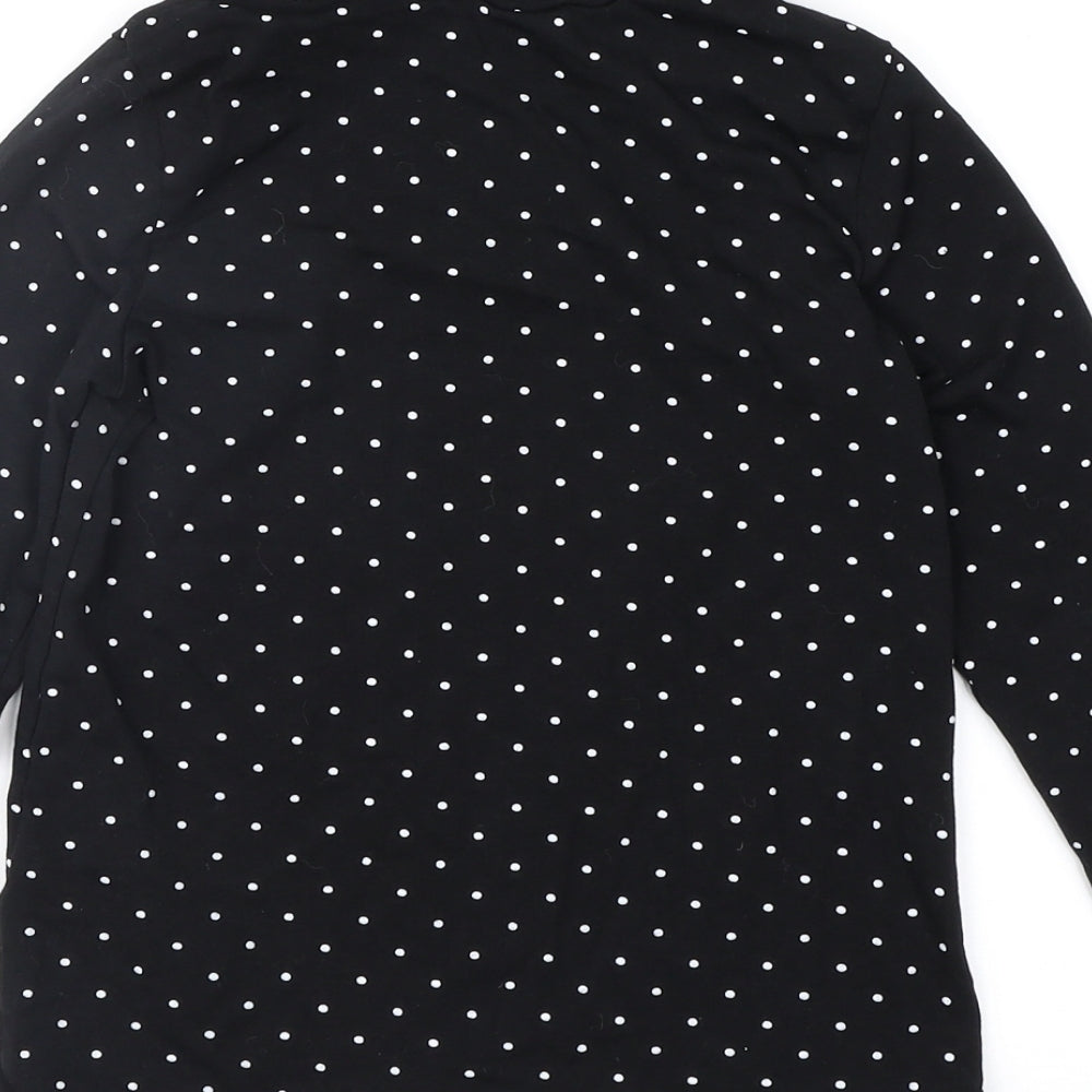 H&M Girls Black Polka Dot Jersey Pullover Jumper Size 7-8 Years