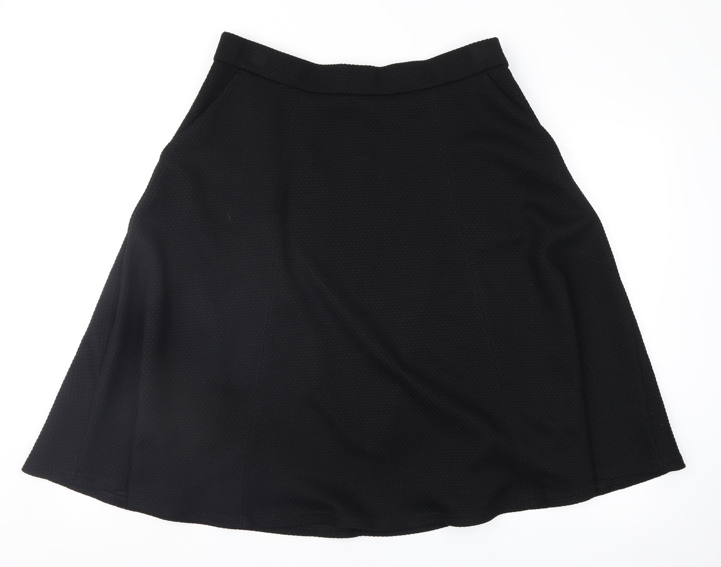 TU Womens Black Geometric  A-Line Skirt Size 16