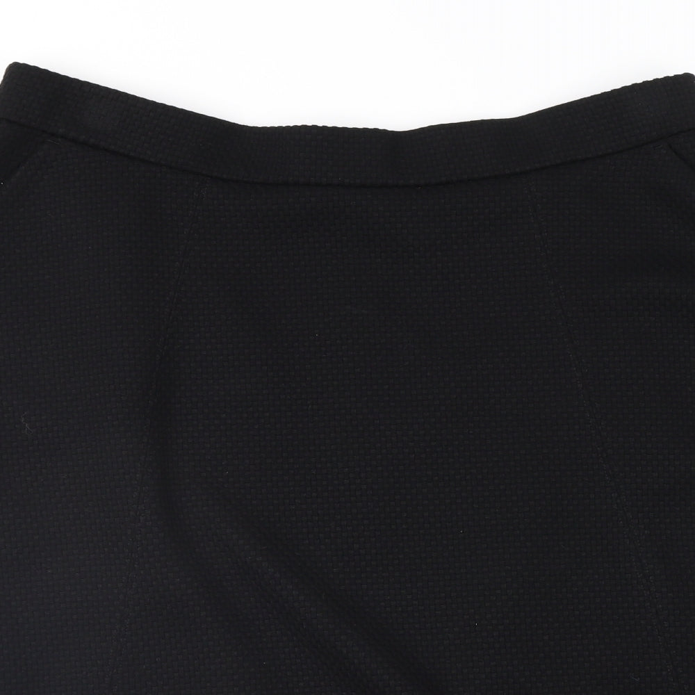 TU Womens Black Geometric  A-Line Skirt Size 16