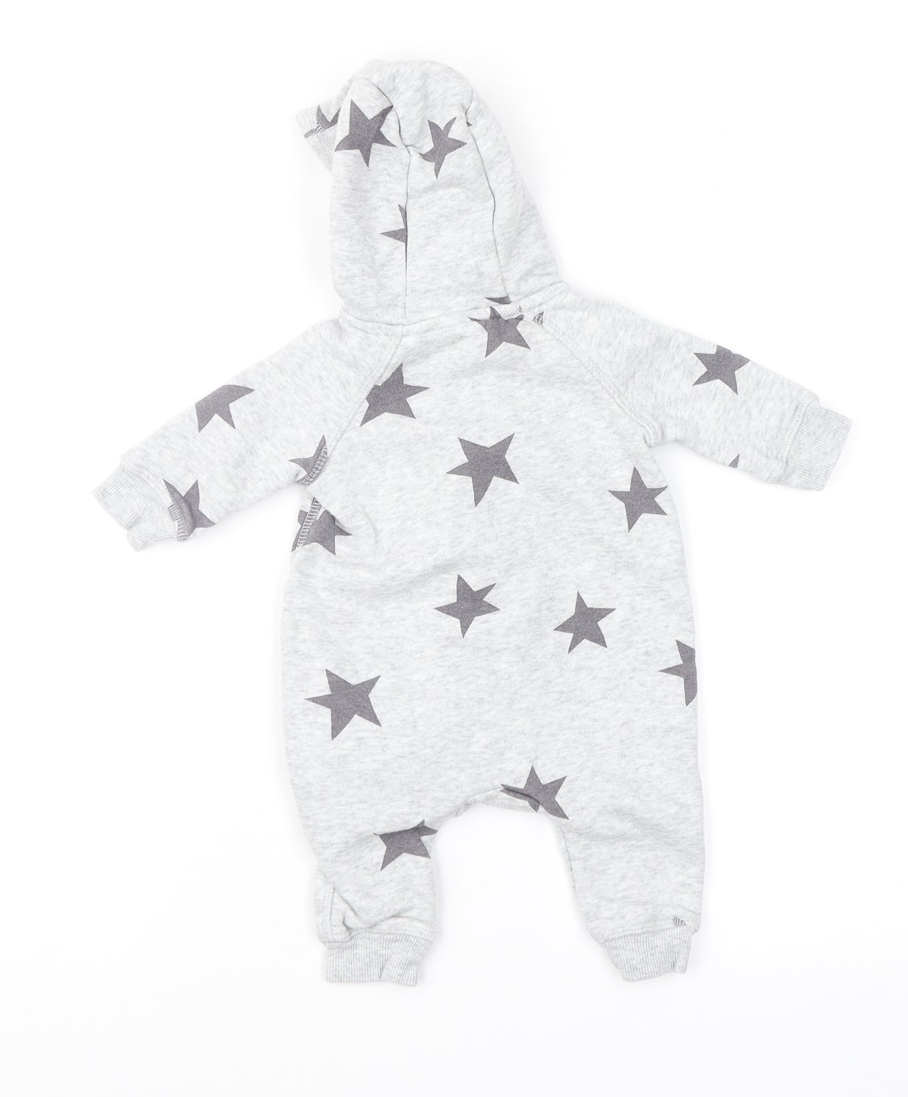 H&M Baby Grey Geometric Jersey Overcoat Snowsuit Size 0-3 Months
