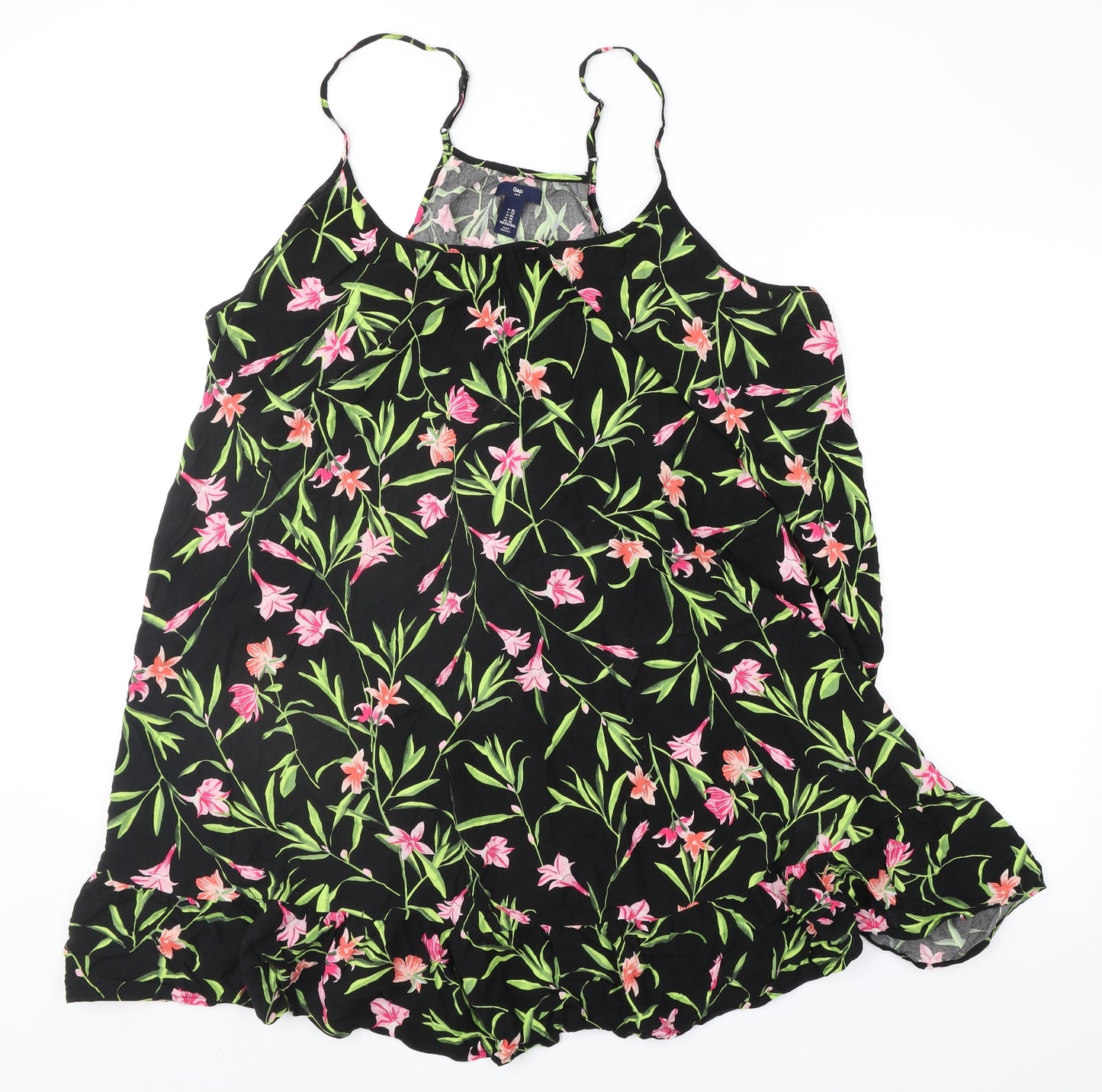 Gap Womens Black Floral  Fit & Flare  Size XL