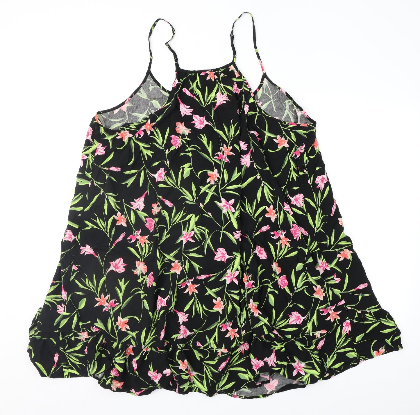 Gap Womens Black Floral  Fit & Flare  Size XL