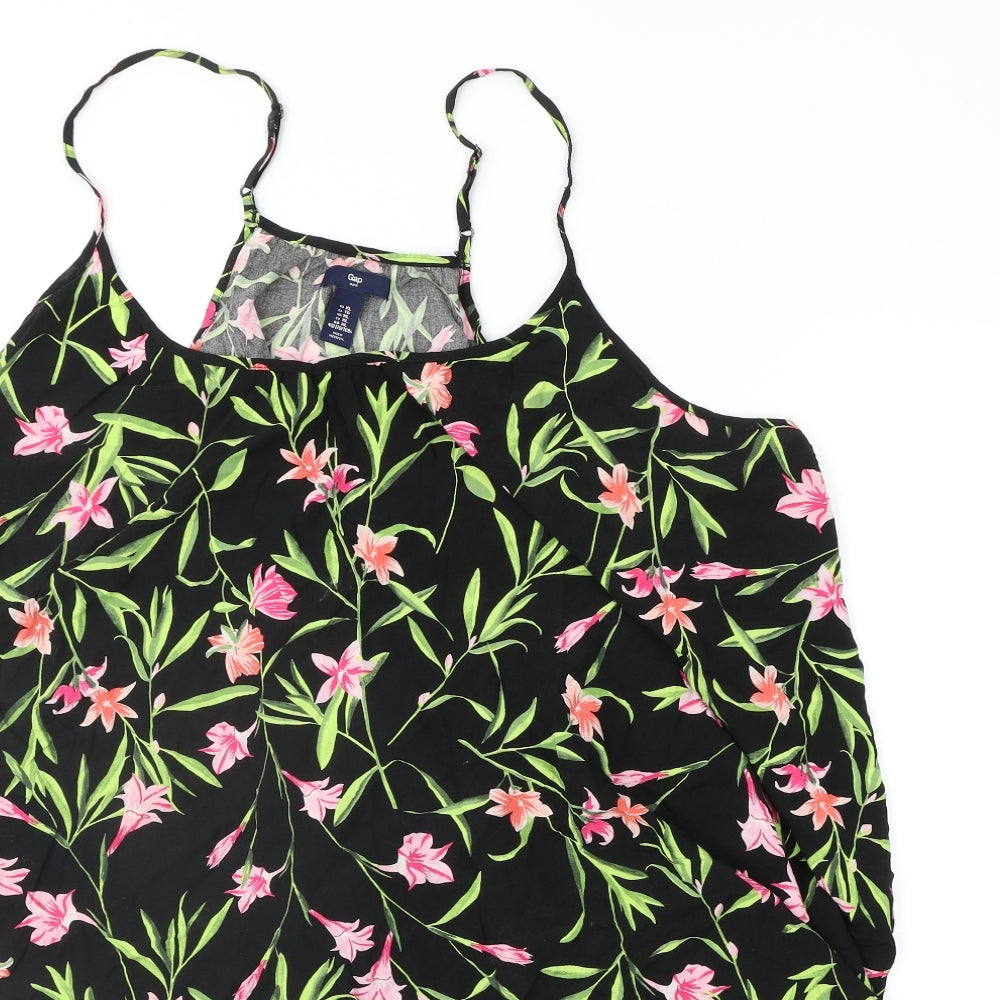 Gap Womens Black Floral  Fit & Flare  Size XL