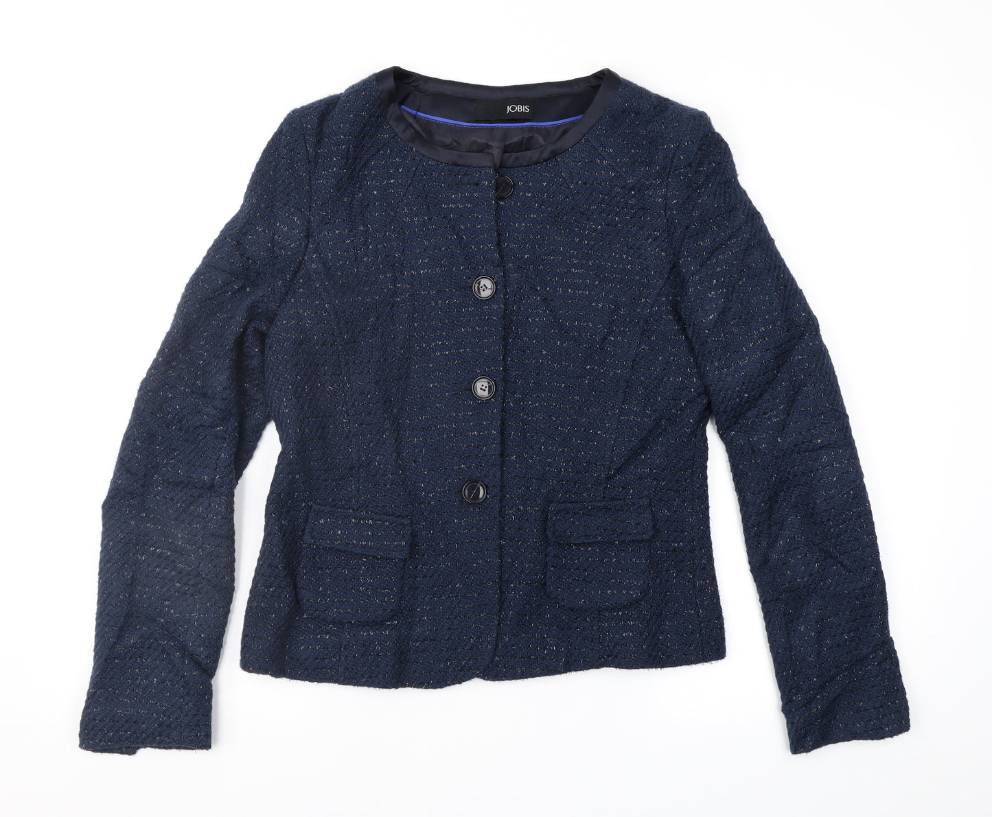 Jobis Womens Blue Geometric  Jacket Coat Size 12