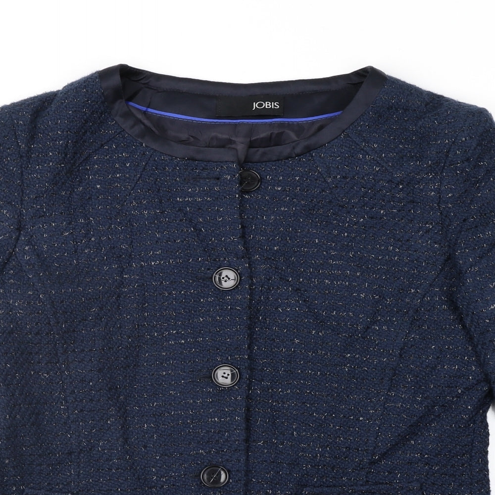 Jobis Womens Blue Geometric  Jacket Coat Size 12