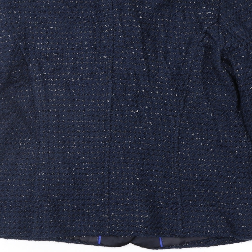 Jobis Womens Blue Geometric  Jacket Coat Size 12