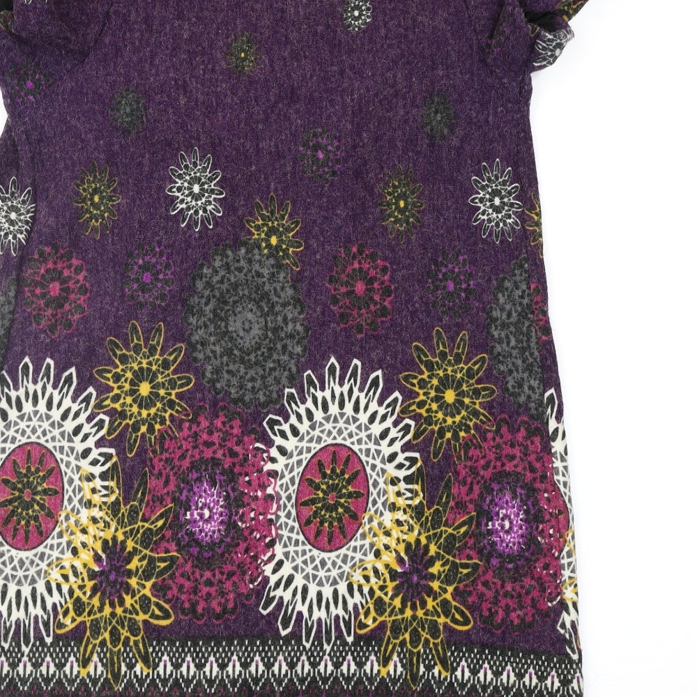 New Look Womens Purple Geometric  A-Line  Size S