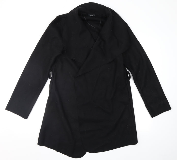 Quiz Womens Black Overcoat Coat Size S