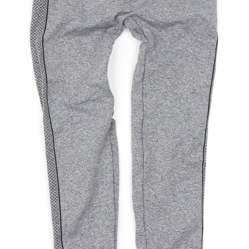 Pure Simple Womens Grey Geometric  Compression Leggings Size S L26 in