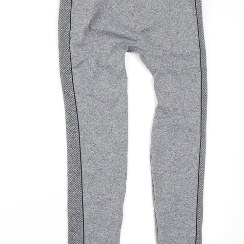 Pure Simple Womens Grey Geometric  Compression Leggings Size S L26 in