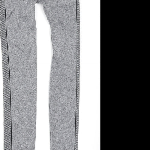 Pure Simple Womens Grey Geometric  Compression Leggings Size S L26 in