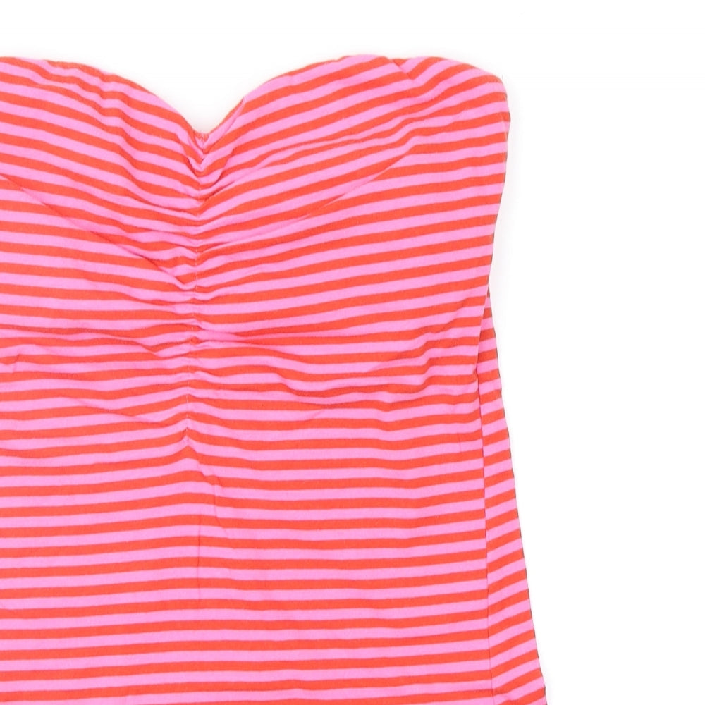 H&M Womens Pink Striped  Basic Blouse Size S  - boob tube