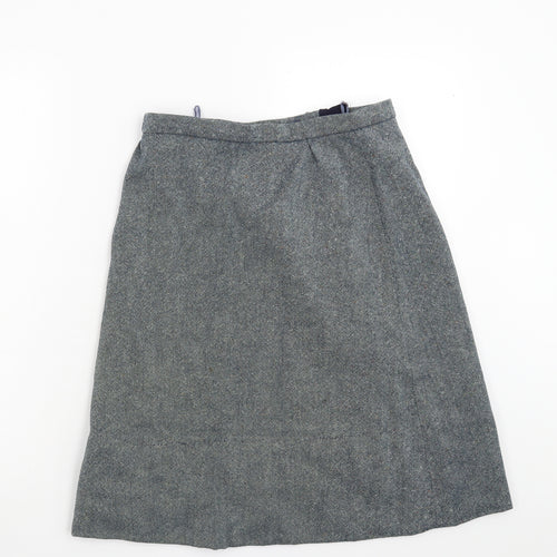 Hand Made Womens Blue  Tweed A-Line Skirt Size 12