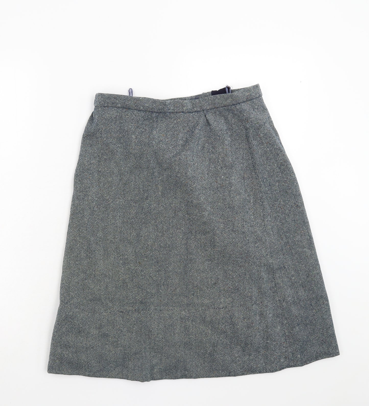 Hand Made Womens Blue  Tweed A-Line Skirt Size 12
