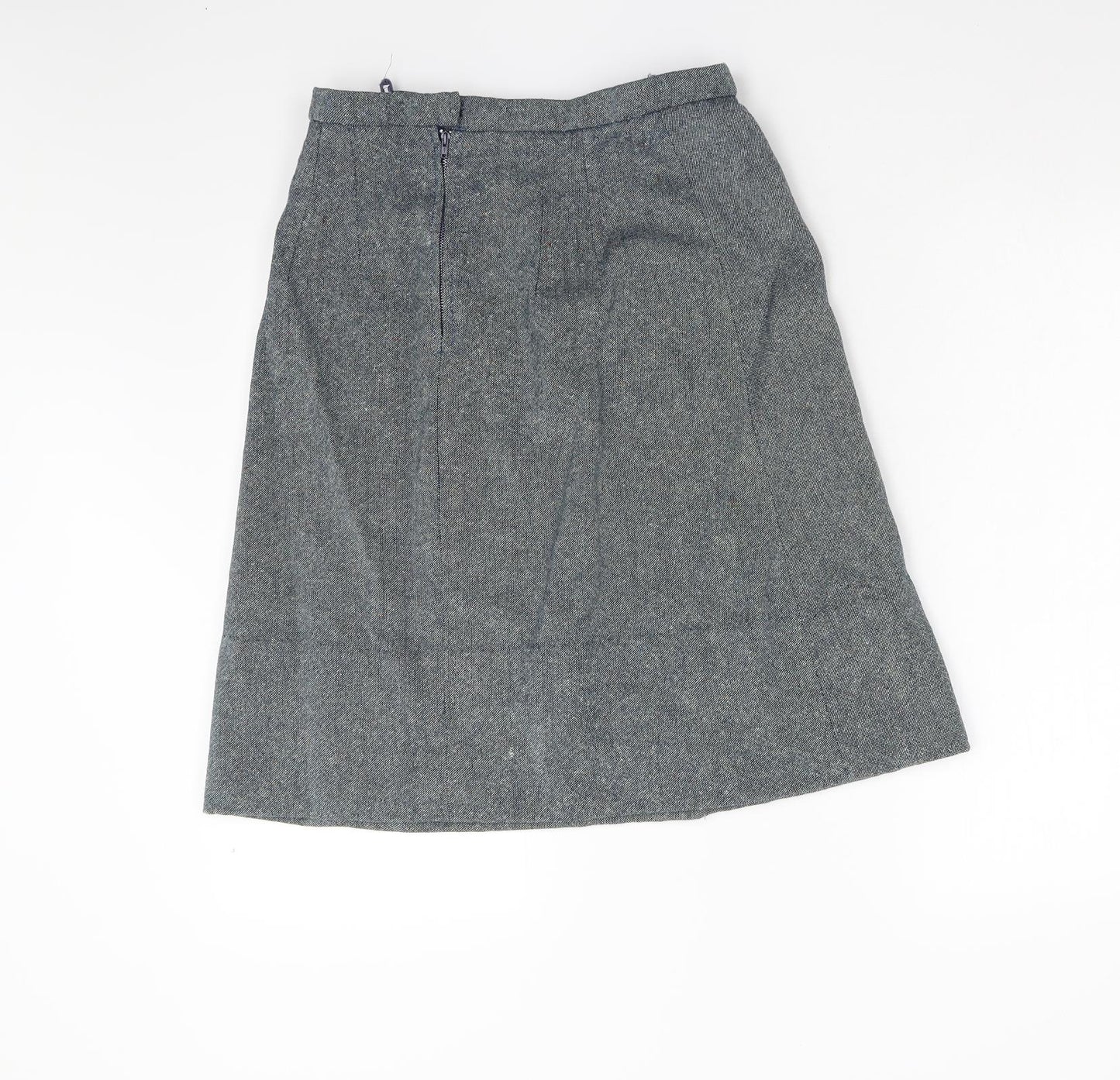 Hand Made Womens Blue  Tweed A-Line Skirt Size 12