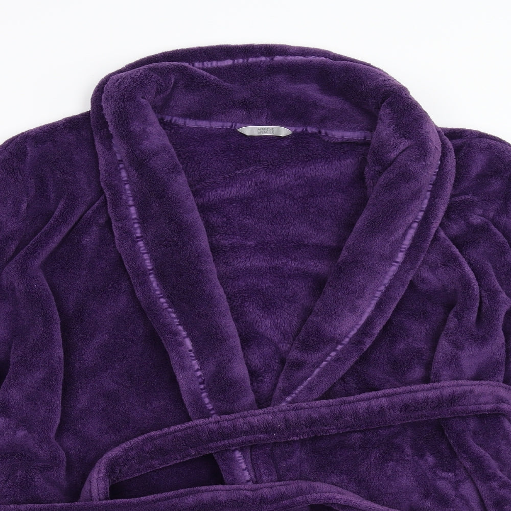M&S Womens Purple  Fleece Top Robe Size 20