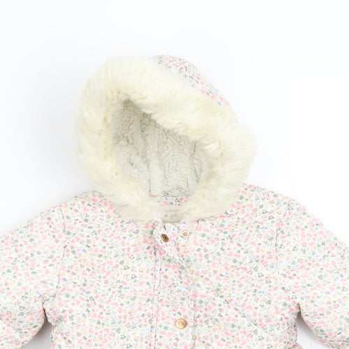 Mothercare Boys Pink Floral  Overcoat Coat Size 3-4 Years