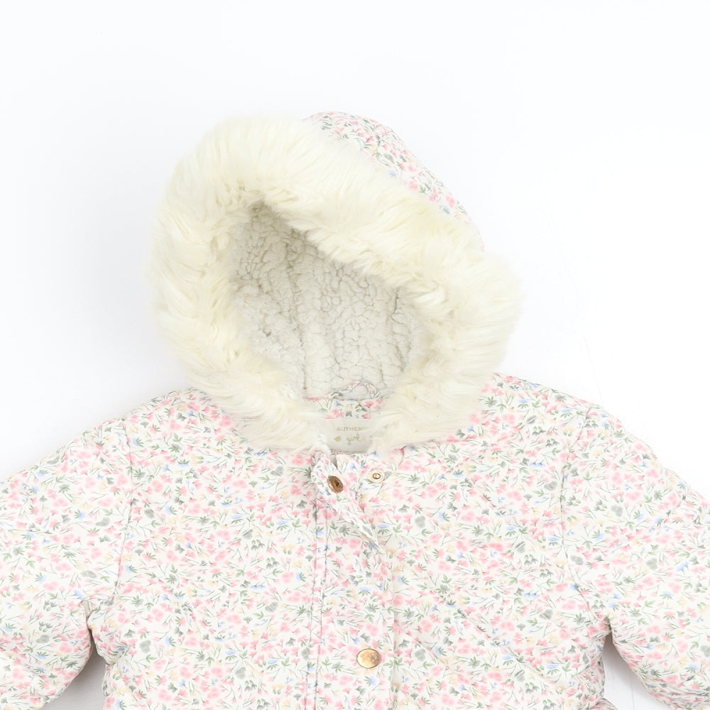 Mothercare Boys Pink Floral  Overcoat Coat Size 3-4 Years