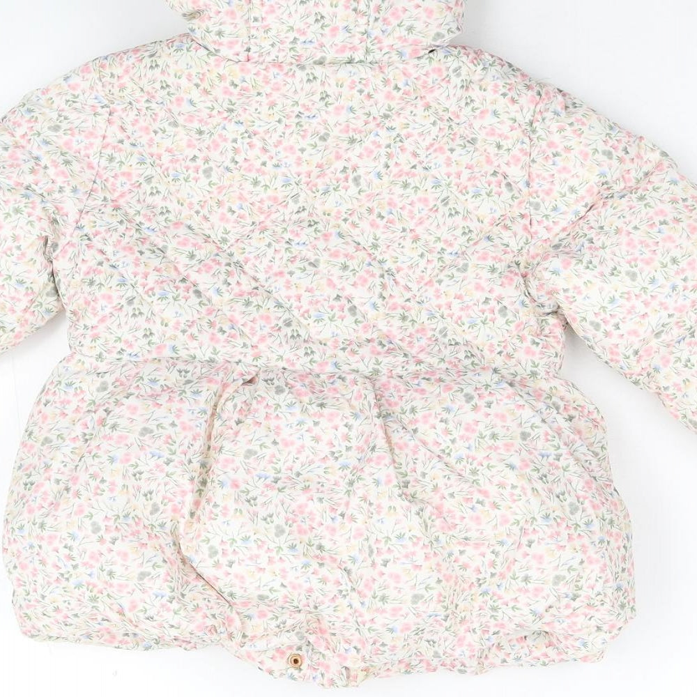 Mothercare Boys Pink Floral  Overcoat Coat Size 3-4 Years