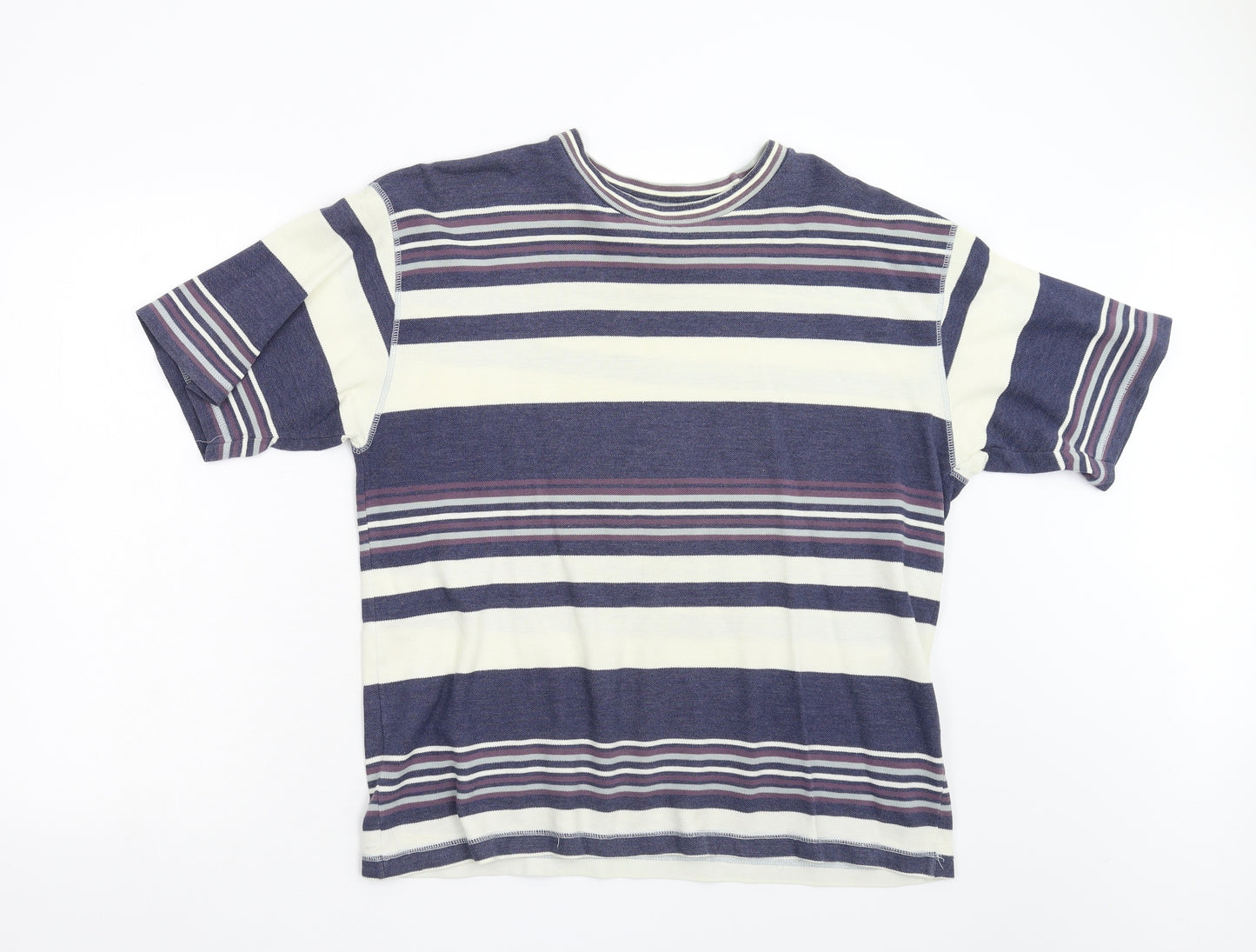 NEXT Mens Blue Striped   T-Shirt Size M