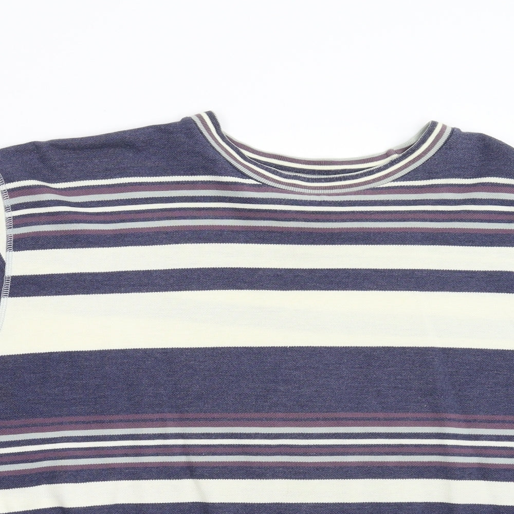 NEXT Mens Blue Striped   T-Shirt Size M