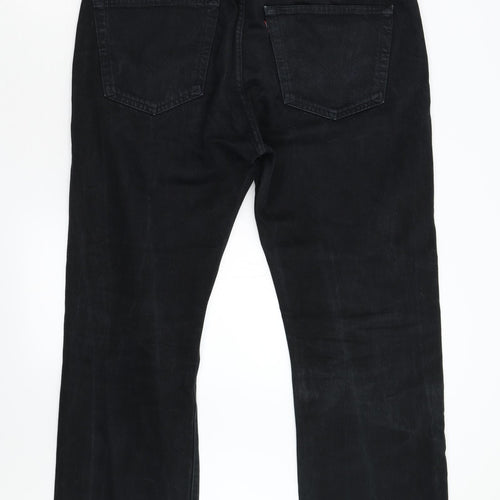 Levi 501 Mens Black  Denim Straight Jeans Size 38 L32 in