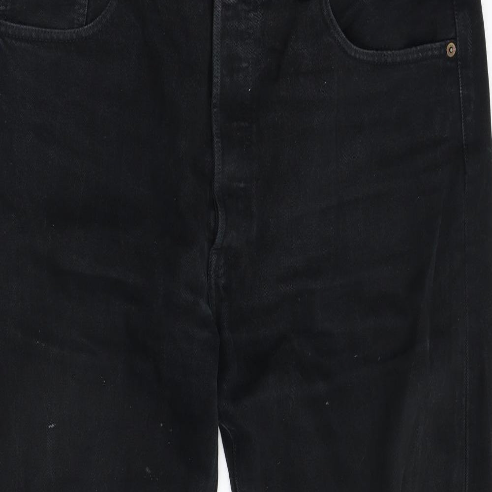 Levi 501 Mens Black  Denim Straight Jeans Size 38 L32 in