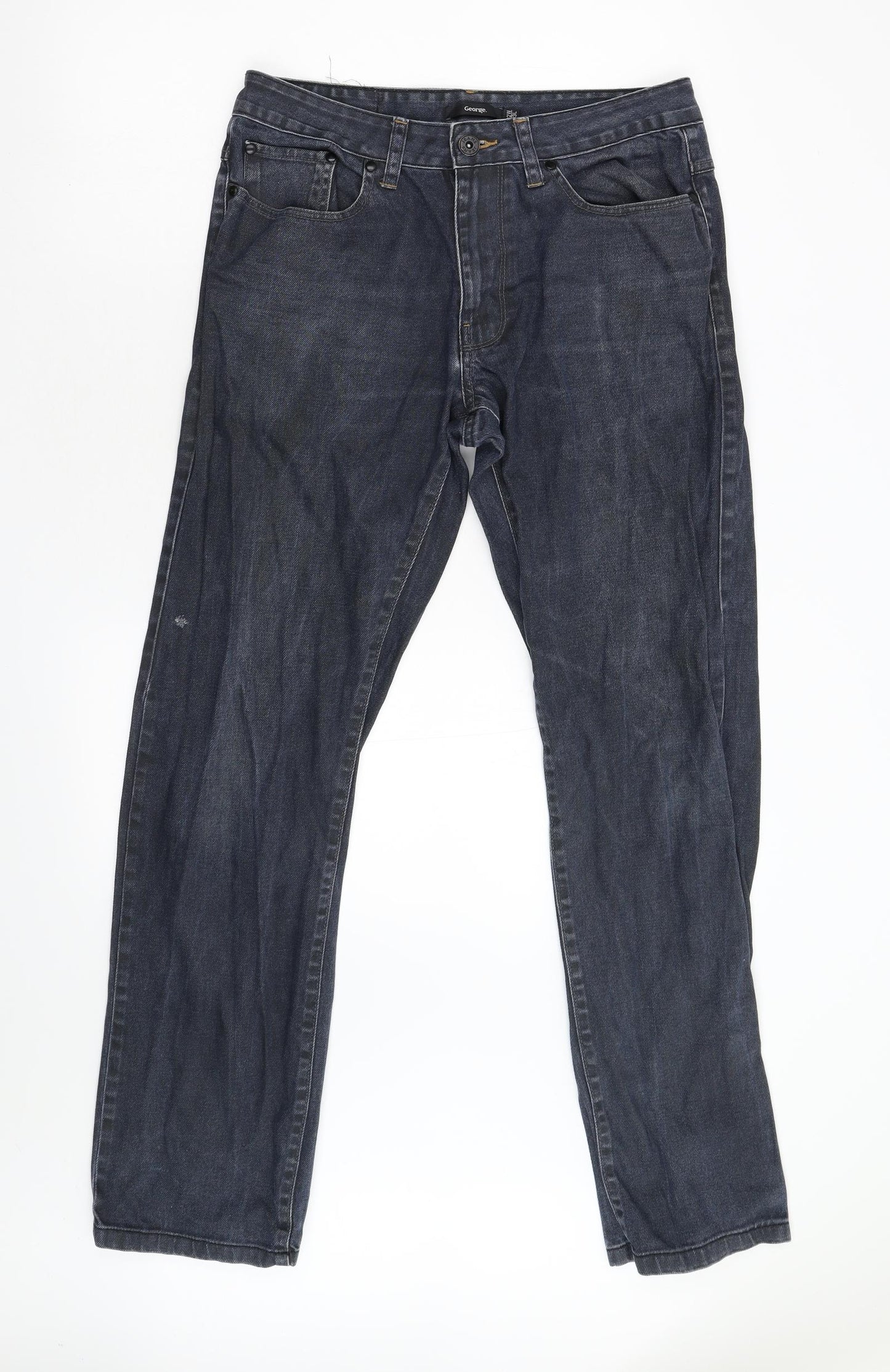 George Mens Blue  Denim Straight Jeans Size 32 L33 in