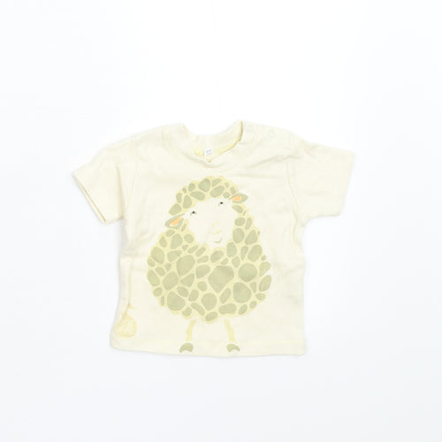 Babt Bugz Baby Beige   Basic T-Shirt Size 3-6 Months  - Sheep
