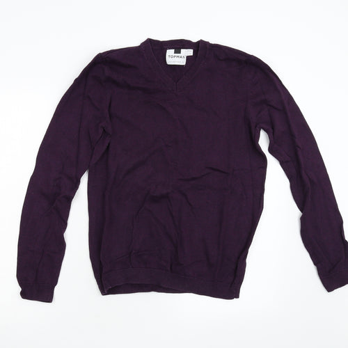 Topman Mens Purple  Knit Pullover Jumper Size S