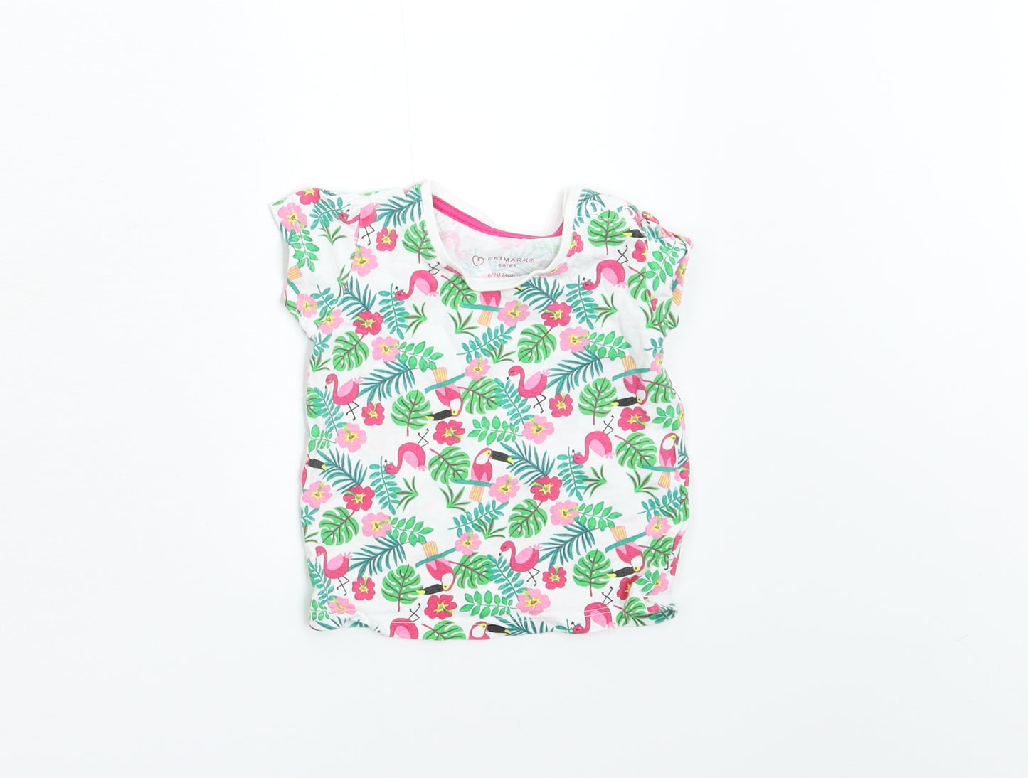 Primark Girls Multicoloured Floral  Basic T-Shirt Size 6-9 Months