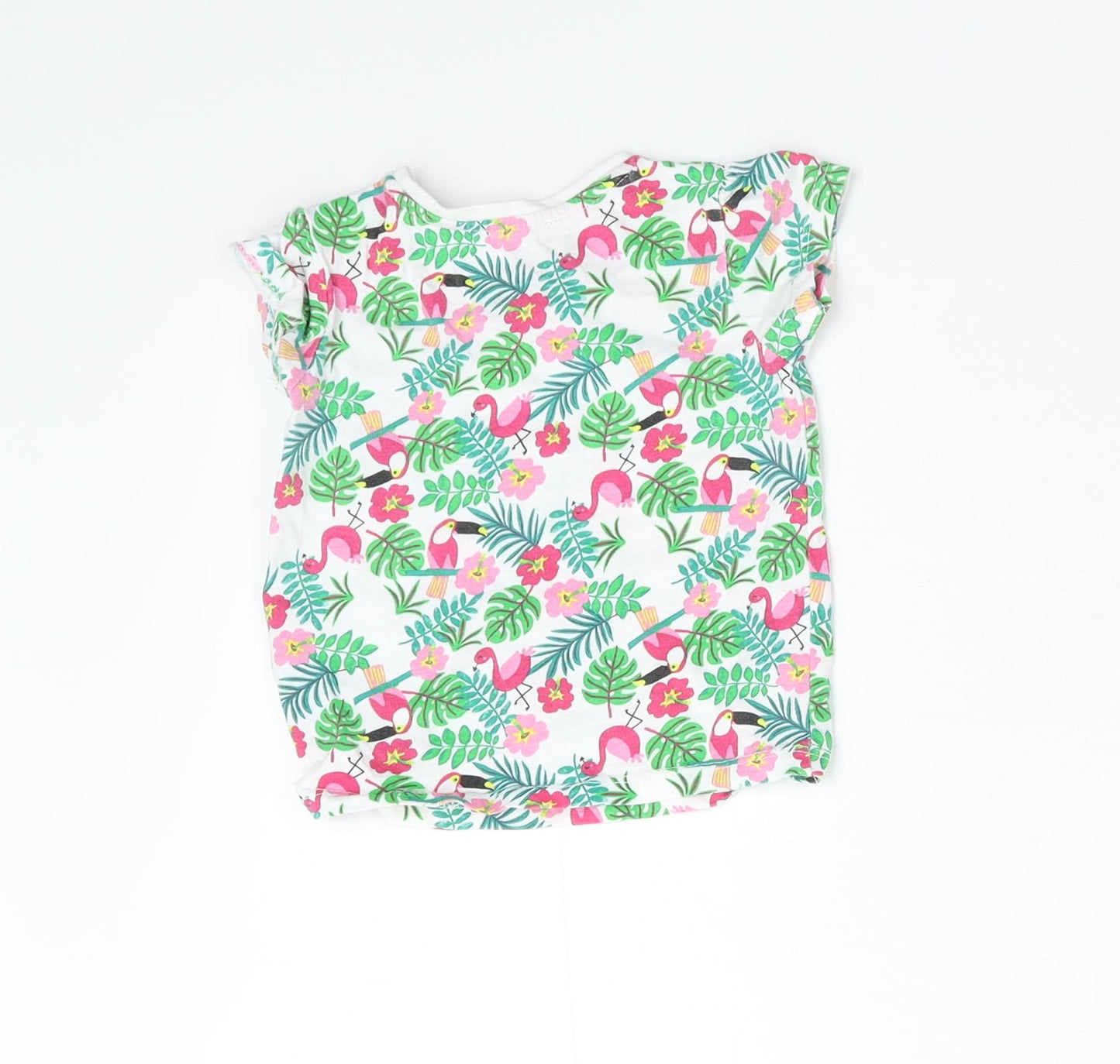 Primark Girls Multicoloured Floral  Basic T-Shirt Size 6-9 Months