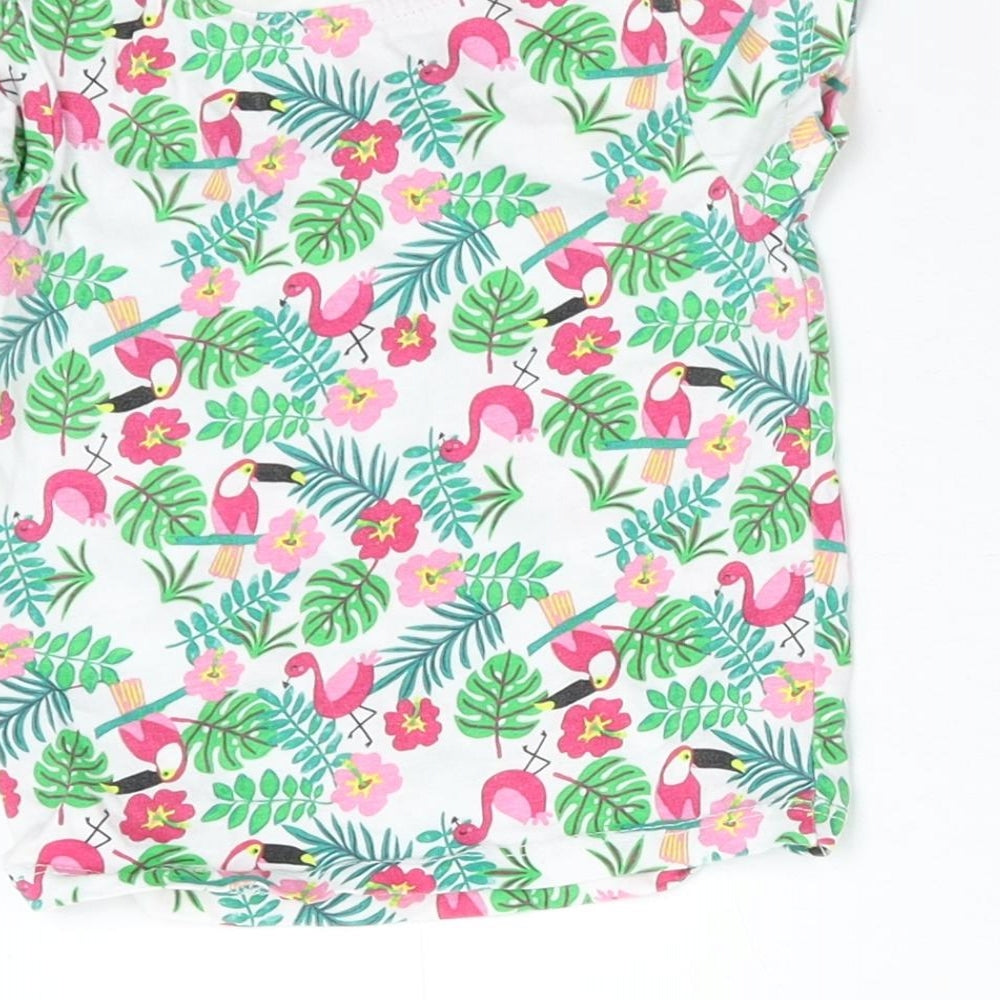 Primark Girls Multicoloured Floral  Basic T-Shirt Size 6-9 Months