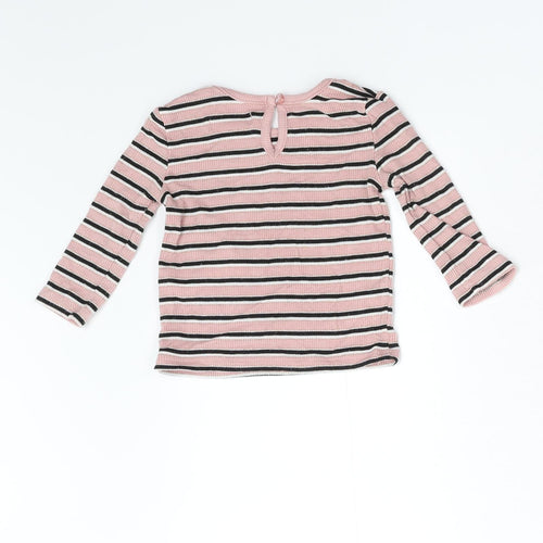 Priamrk Baby Pink Striped  Basic T-Shirt Size 3-6 Months