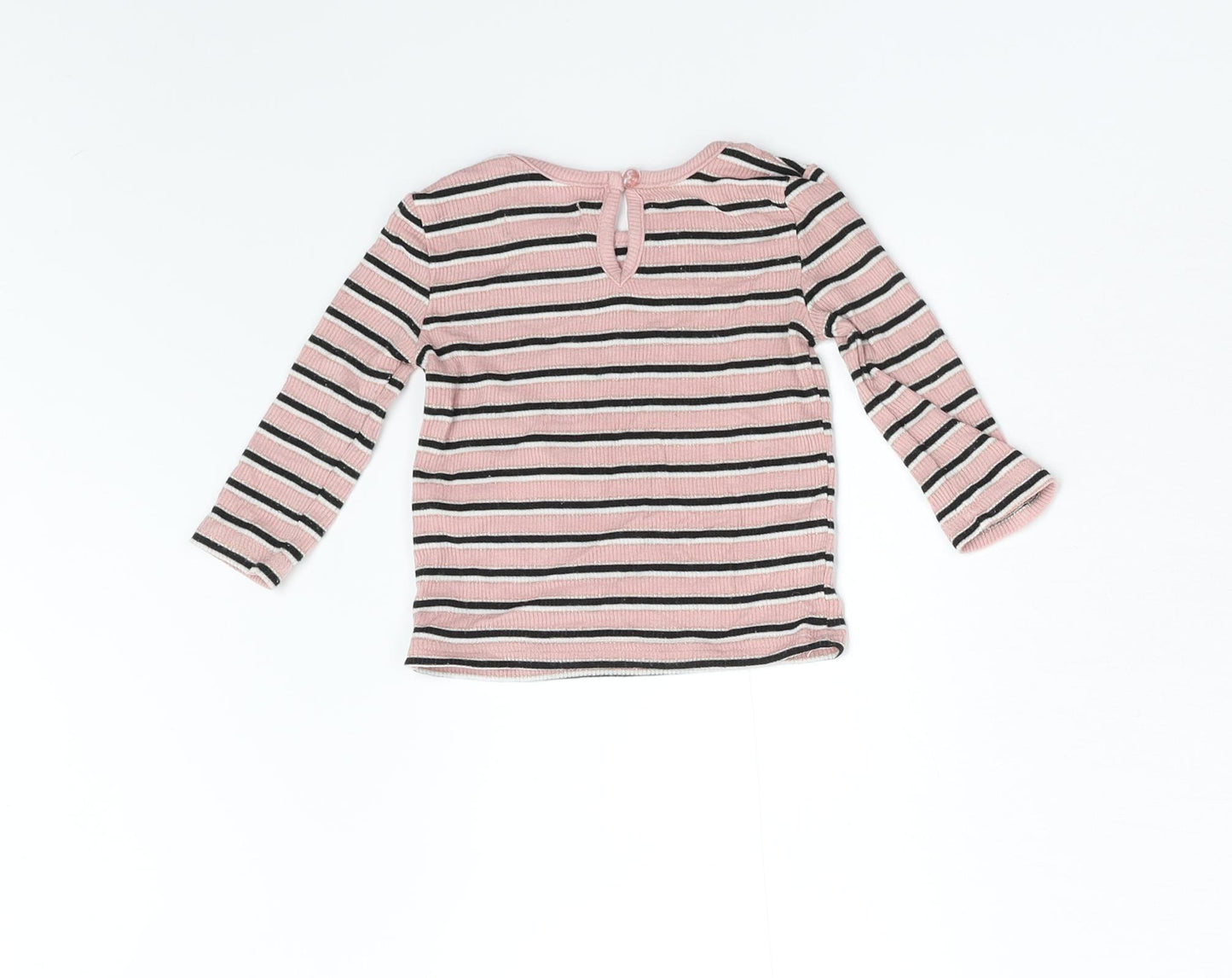 Priamrk Baby Pink Striped  Basic T-Shirt Size 3-6 Months