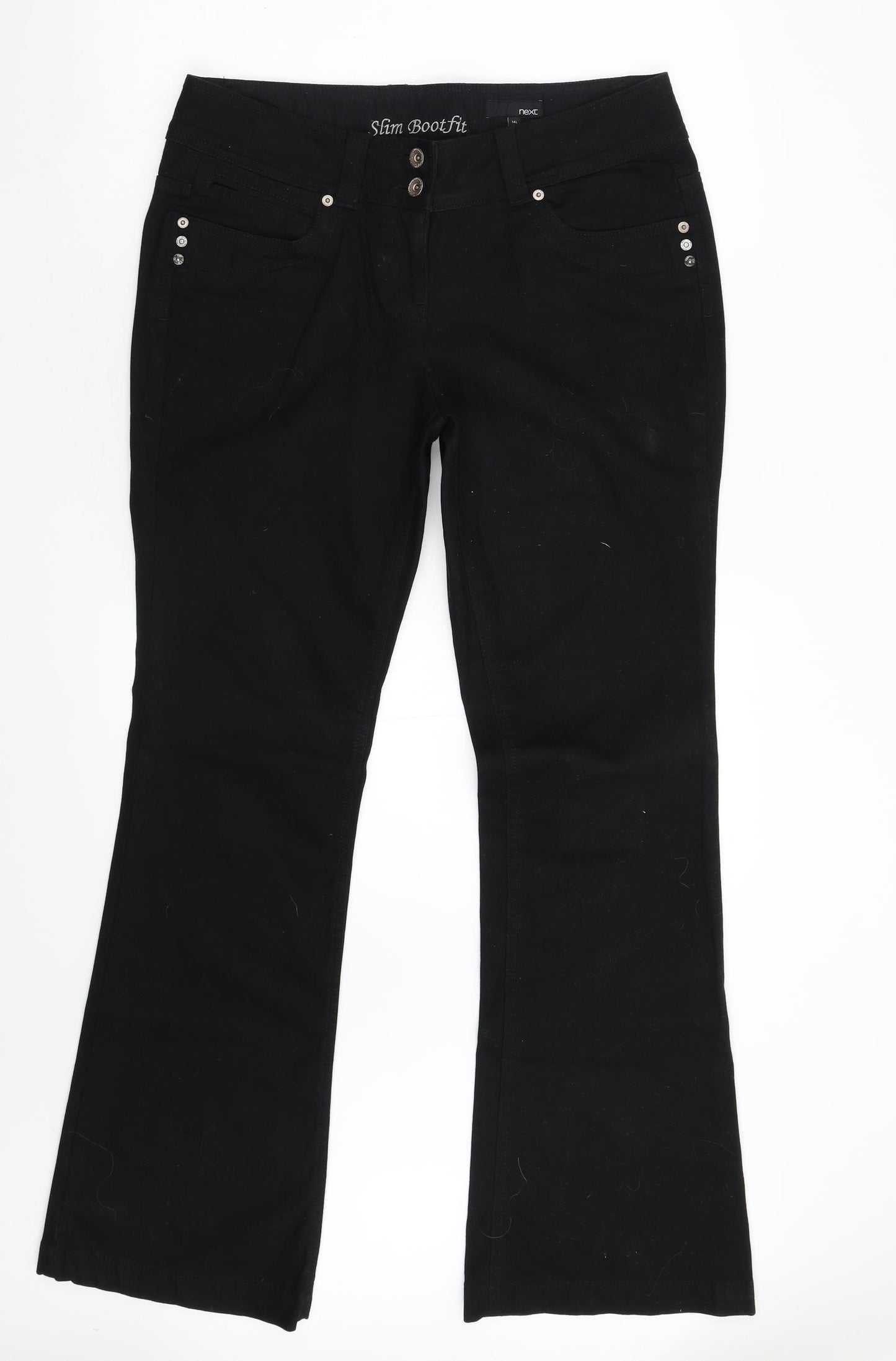NEXT Womens Black  Denim Bootcut Jeans Size 14 L33 in
