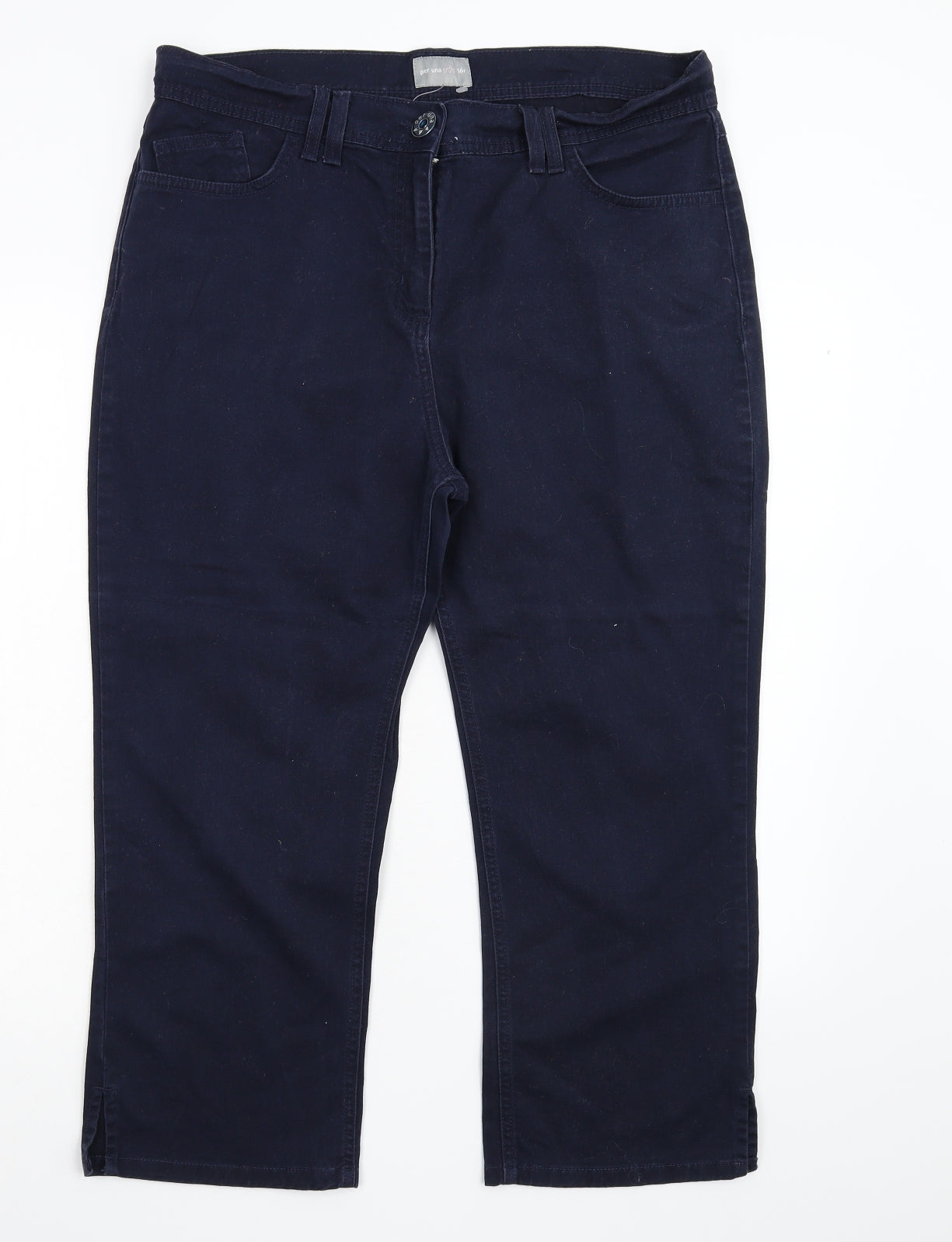 Per Una Womens Blue  Denim Cropped Jeans Size 16 L23 in